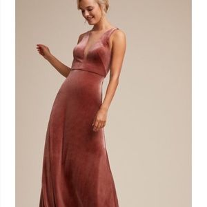 Jenny Yoo Logan Velvet dress Sz 6 English Rose